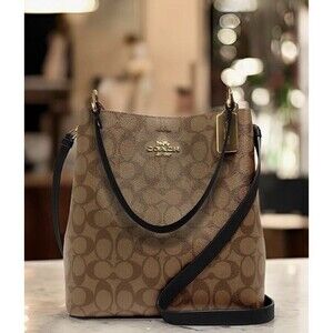 Coach C6923 Signature Canvas & Leather Bag Large - Brown
